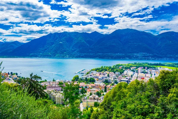 Locarno Switzerlan Havadan Görünümü — Stok fotoğraf