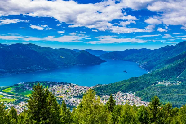 Vista Aérea Locarno Lago Maggiore Suizlán —  Fotos de Stock