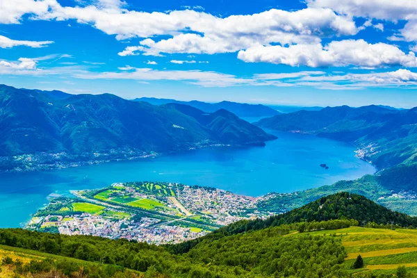 Vue Aérienne Locarno Lago Maggiore Suisse — Photo