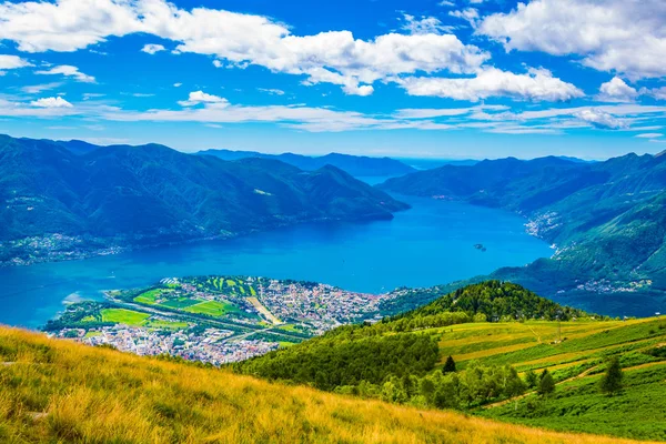 Luftaufnahme Von Locarno Und Lago Maggiore Der Schweiz — Stockfoto