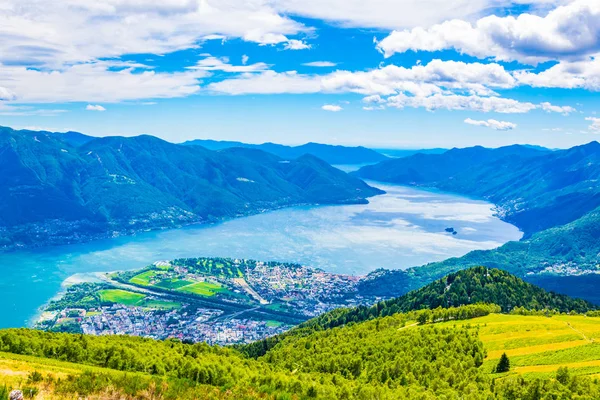 Vue Aérienne Locarno Lago Maggiore Suisse — Photo