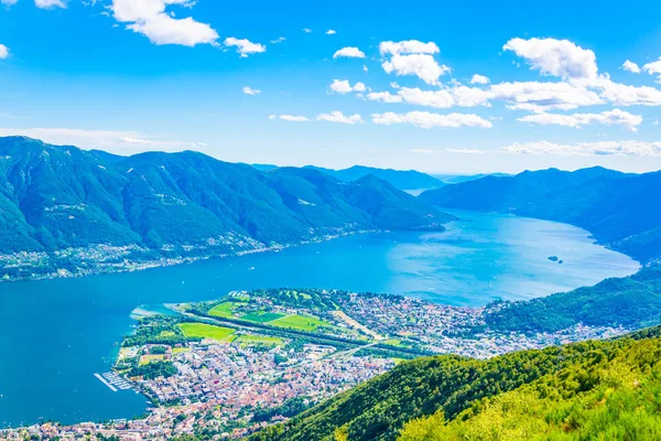 Vista Aérea Locarno Lago Maggiore Suizlán —  Fotos de Stock