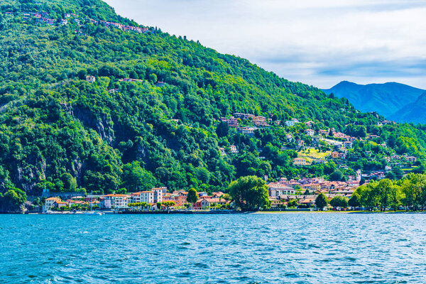Lakeside view of Maccagno con pino e veddasca, Ital