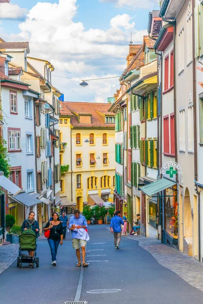 Basel Schweiz Juli 2017 Smal Gata Centrum Basel Schweiz — Stockfoto