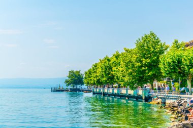 Vevey, İsviçre, 18 Temmuz 2017: Lac Leman Switzerlan içinde olarak da adlandırılan Geneva Gölü mesire