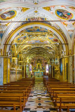 Locarno, İsviçre, 26 Temmuz 2017: İç in Santuario della Madonna del Sasso Locarno, Switzerlan