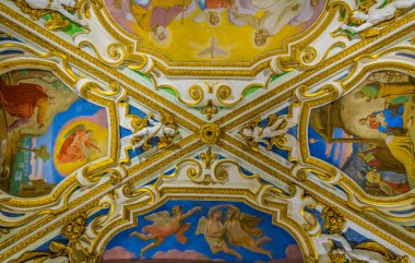 Locarno, İsviçre, 26 Temmuz 2017: İç in Santuario della Madonna del Sasso Locarno, Switzerlan