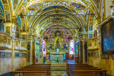 Locarno, İsviçre, 26 Temmuz 2017: İç in Santuario della Madonna del Sasso Locarno, Switzerlan