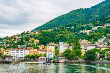 Locarno, İsviçre, 27 Temmuz 2017: Lakeside görünümü Locarno, Switzerlan