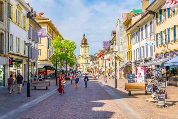 Morges Switzerland July 2017 View Central Street Swiss Town Morges — Stock Photo, Image