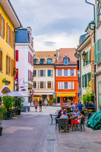 Nyon Schweiz Juli 2017 Syn Smal Gata Den Schweiziska Staden — Stockfoto