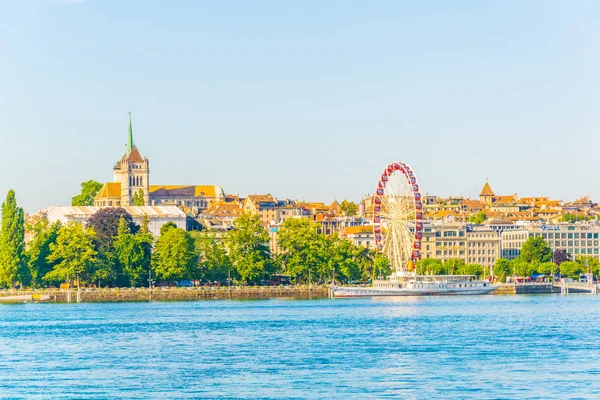 Genève Suisse Juillet 2017 Paysage Urbain Genève Dominé Par Cathédrale — Photo