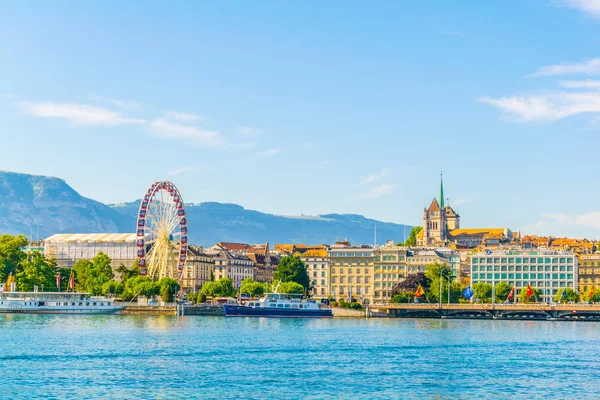 Genf Schweiz Juli 2017 Stadtbild Von Genf Dominiert Von Der — Stockfoto