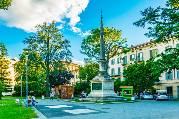 Lugano Switzerland July 2017 Independence Square Center Swiss City Lugan — Stock Photo, Image