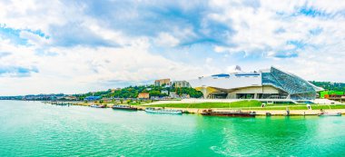 LYON, FRANCE, JULY 22, 2017: Musee des Confluences is a science and anthropology museum situated on confluence of Saone and Rhone rivers in Lyon, Franc clipart
