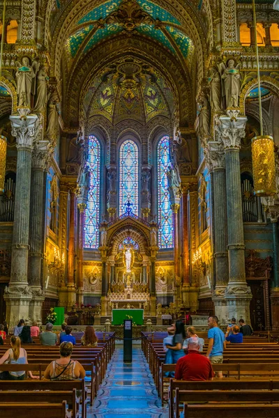 Lyon França Julho 2017 Interior Basílica Notre Dame Fourviere Lyon — Fotografia de Stock