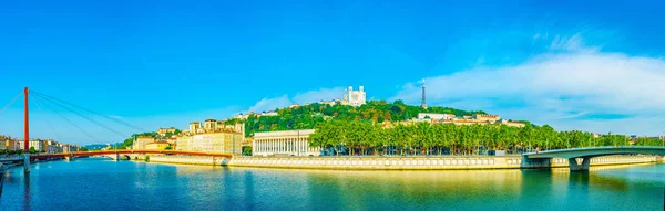 Basilique Notre Dame Fourviere Řekou Saone Lyonu Franc — Stock fotografie