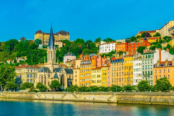 Igreja São Jorge Lado Rio Saone Lyon Franc — Fotografia de Stock