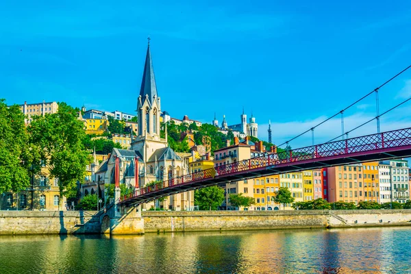 Kirche Des Heiligen George Fluss Saone Lyon Frankreich — Stockfoto
