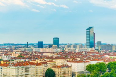 Lyon Part Dieu Ticaret Merkezi Frangı hakim havadan görünümü