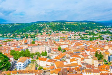 Fransız şehir Vienn havadan görünümü