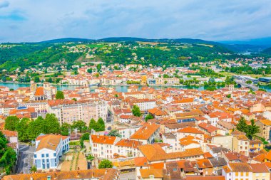 Fransız şehir Vienn havadan görünümü