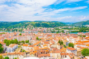 Fransız şehir Vienn havadan görünümü