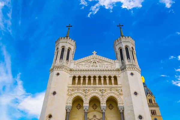 Basilique Notre Dame Fourviere Francuskim Mieście Lyo — Zdjęcie stockowe