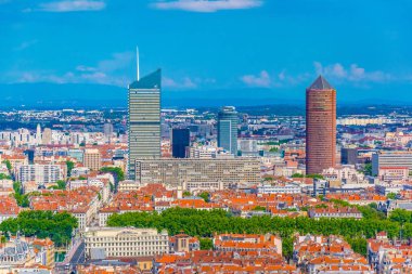 Lyon Part Dieu Ticaret Merkezi Frangı hakim havadan görünümü