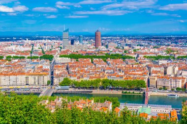 Lyon Part Dieu Ticaret Merkezi Frangı hakim havadan görünümü