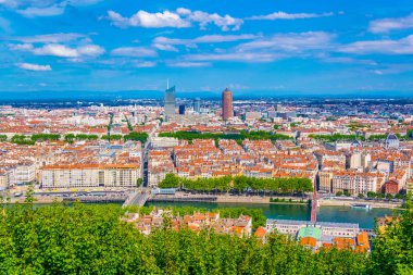 Lyon Part Dieu Ticaret Merkezi Frangı hakim havadan görünümü