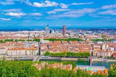 Lyon Part Dieu Ticaret Merkezi Frangı hakim havadan görünümü