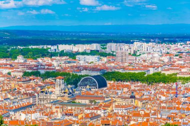 Ulusal opera ve Belediye Binası, Frangı hakim Lyon havadan görünümü