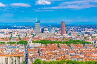 Lyon Part Dieu Ticaret Merkezi Frangı hakim havadan görünümü