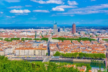 Lyon Part Dieu Ticaret Merkezi Frangı hakim havadan görünümü