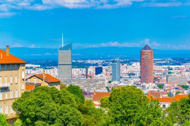 Lyon Part Dieu Ticaret Merkezi Frangı hakim havadan görünümü