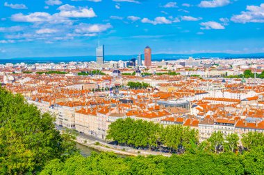 Lyon Part Dieu Ticaret Merkezi Frangı hakim havadan görünümü