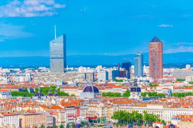 Lyon Part Dieu Ticaret Merkezi Frangı hakim havadan görünümü