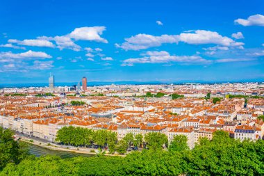 Lyon Part Dieu Ticaret Merkezi Frangı hakim havadan görünümü