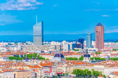 Lyon Part Dieu Ticaret Merkezi Frangı hakim havadan görünümü