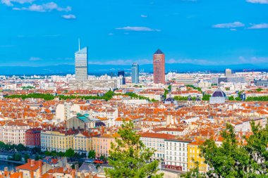 Lyon Part Dieu Ticaret Merkezi Frangı hakim havadan görünümü