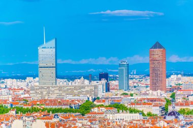 Lyon Part Dieu Ticaret Merkezi Frangı hakim havadan görünümü