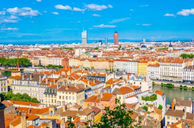 Lyon Part Dieu Ticaret Merkezi Frangı hakim havadan görünümü