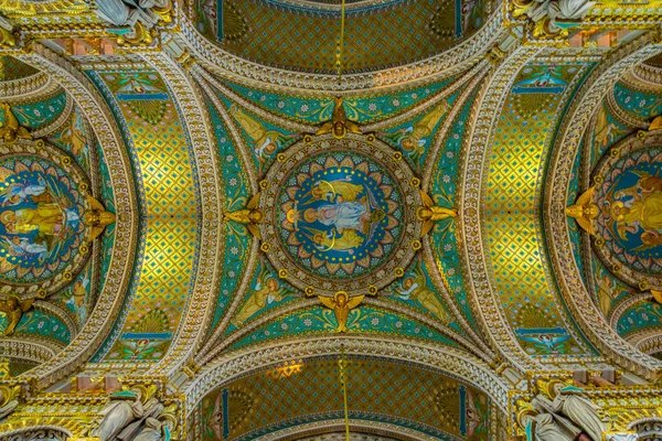 Lyon Frankrijk Juli 2017 Interieur Basiliek Notre Dame Fourviere Lyon — Stockfoto