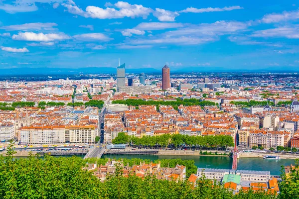 Lyon Part Dieu Ticaret Merkezi Frangı hakim havadan görünümü