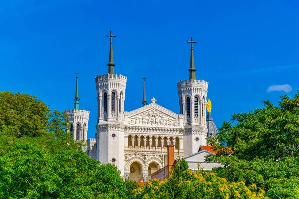 Basilique Notre Dame Fourviere Francuskim Mieście Lyo — Zdjęcie stockowe