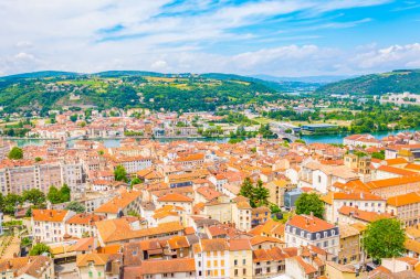 Fransız şehir Vienn havadan görünümü