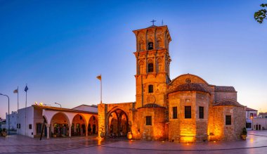 Gün batımı görünümü, Kilisesi, Saint Lazarus Larnaka, Cypru