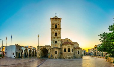 Gün batımı görünümü, Kilisesi, Saint Lazarus Larnaka, Cypru