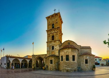 Gün batımı görünümü, Kilisesi, Saint Lazarus Larnaka, Cypru
